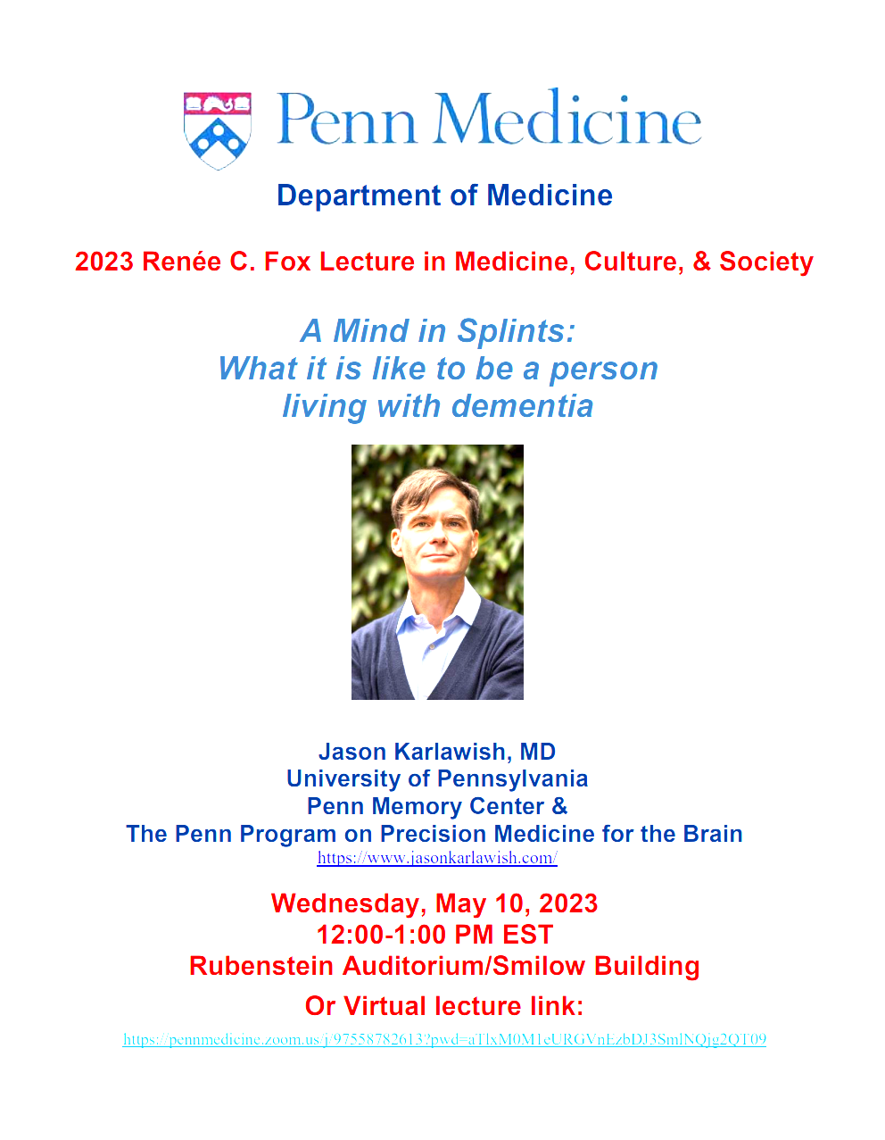 2023 Renée C. Fox Lecture in Medicine, Culture, & Society